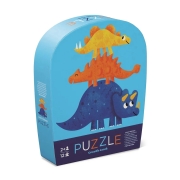 Crocodile Creek Mini Puzzel - Dinovrienden - 12 stukken (2j+) Puzzel met 12 stukken van gerecycleerd karton