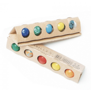 Mesbilles Unieke set van 5 kleurrijke kleiknikkers Set van 5 kleurrijke terracotta knikkers