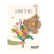 Blossombs Dankjewel met bloembommetje Gelukwenskaart met zaadbommetje hommelhanger