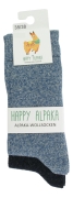 Melo Verde Happy Alpaca Jeans/Marine Set van 2 paar sokken van alpaca- en schapenwol