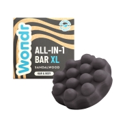 Wondr All-in-One Bar Sandalwood XL Solide shampoo en lichaamszeep in één voor hem en haar