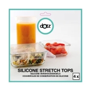 Dotz Silicone Stretch Vierkante Deksels (4) 4 Vierkante sleeves voor het afdekken en bewaren van voedsel