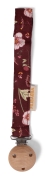 Filibabba Fopspeenhouder met Houten Clip - Fall Flowers Fopspeenkoord van bio-katoen en nikkelvrije clip