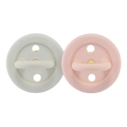Hevea Planet HEVEA Bumi Bébé ronde fopspeen 0-3 maanden – 2-pack - Rose & Sage Fopspeen van 100% natuurrubber met ronde speen voor baby's 0-3 maanden
