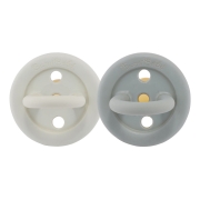 Hevea Planet HEVEA Bumi Bébé ronde fopspeen 3-36 maanden – 2-pack - Dove Grey & Sage Fopspeen van 100% natuurrubber met ronde speen voor baby's en peuters van 3-36 maanden