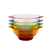 Duralex Lys Glazen Kommen 510 ml Set van 4 gekleurde kommen in sterk gehard glas