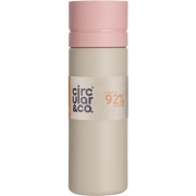 Circular & Co Herbruikbare to go waterfles 21oz/600ml - Roze/Wit Drinkfles 0,6L van recycled plastic