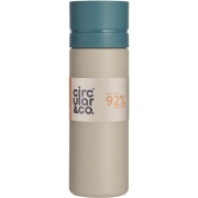 Circular & Co Herbruikbare to go waterfles 21oz/600ml - Turquoise/Wit Drinkfles 0,6L van recycled plastic