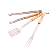  3-Delige Standaard BBQ Set FSC BC-ACC-7094 3-delige barbecueset met spatel, vork en tang uit FSC®-gecertificeerd beukenhout