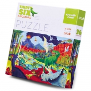 Crocodile Creek Puzzel 36 Dieren - Dinosauriërs- 300 stukken (8j+) Puzzel met 300 stukken van gerecycleerd karton