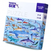 Crocodile Creek Puzzel 36 Dieren - Haaien - 300 stukken (8j+) Puzzel met 300 stukken van gerecycleerd karton