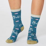 Thought Bamboe Sokken - Bicycle Kingfisher Comfortabele sokken van bamboe en bio-katoen