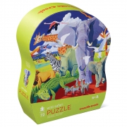 Crocodile Creek Junior Puzzel - Wilde Safari - 72 stukken (6j+) Puzzel met 72 stukken van gerecycleerd karton