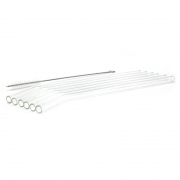 Ah Table Glazen Gebogen Rietjes (6) + Rietjesborstel Set van 6 glazen rietjes met een rietjesborstel