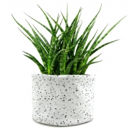 Baski Plantenmand Small - Speckle Black Plantenmand van bio-katoen met waterdichte coating van natuurrubber