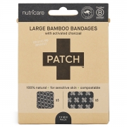 Patch Bamboepleisters Groot - Actieve Koolstof (10) 10 biologisch afbreekbare pleisters met zuiverende koolstof